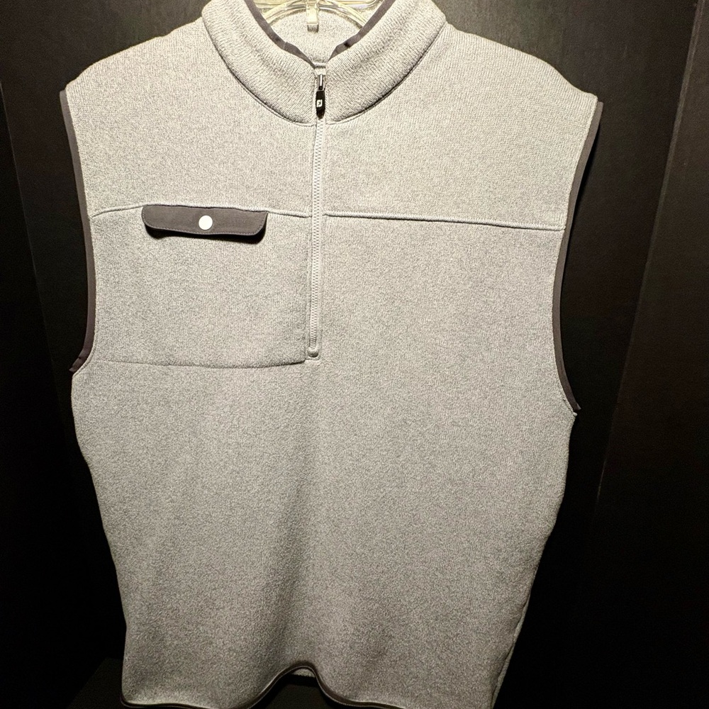 FootJoy Light Gray Heather Quarter-Zip Fleece Vest